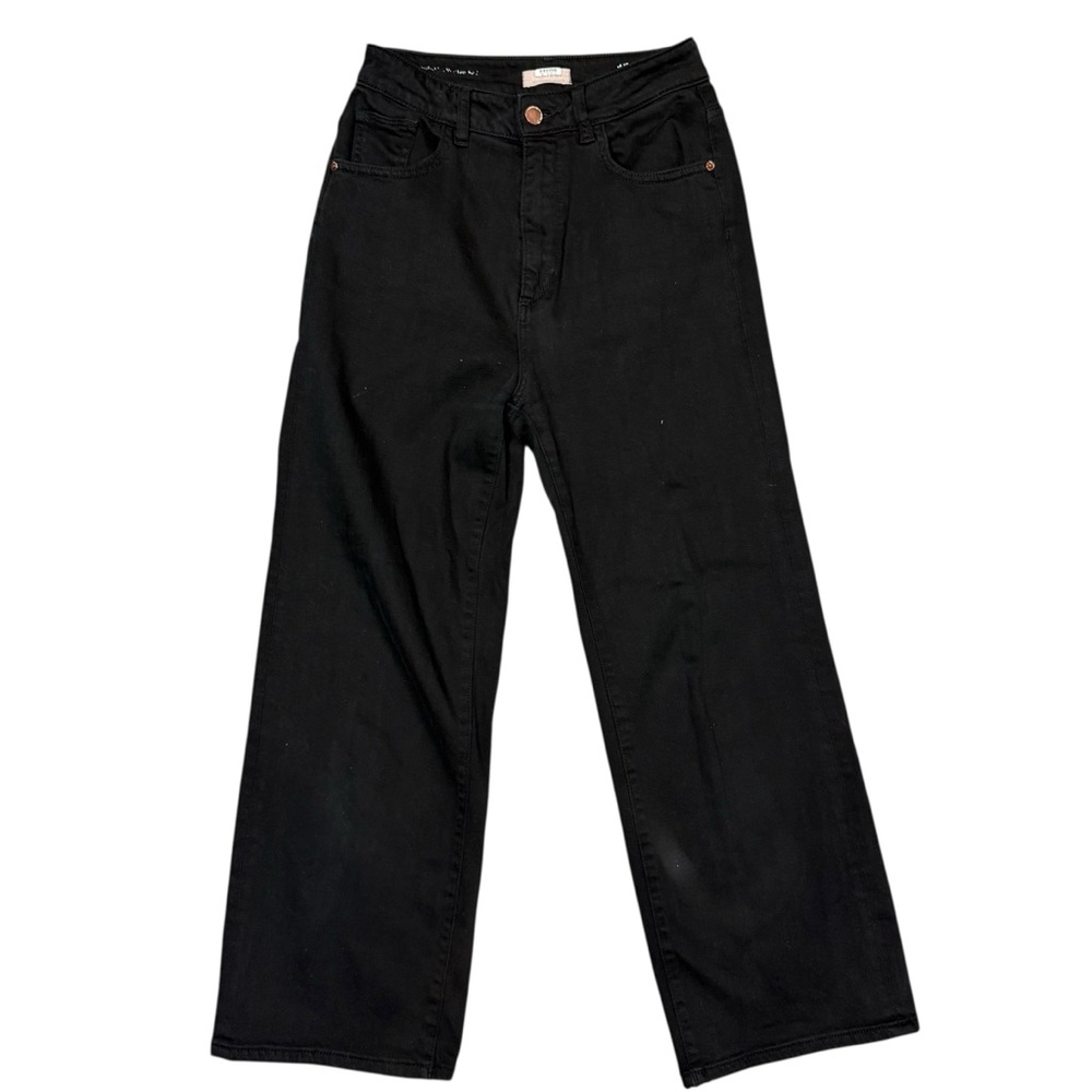 DL1961 Jeans Stockton Black Hepburn High Rise Wide Leg‎ Stretch Size 25